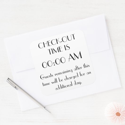 Benutzerdefiniertes Zeitlimit Quadratischer Aufkleber (Umschlag)