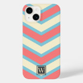 Benutzerdefiniertes Zickzack Monogramm Pastell Ora Case-Mate iPhone Hülle (Rückseite)