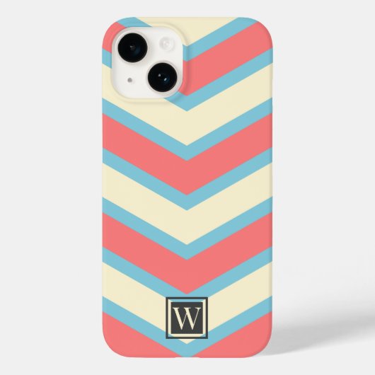 Benutzerdefiniertes Zickzack Monogramm Pastell Ora Case-Mate iPhone Hülle (Rückseite)