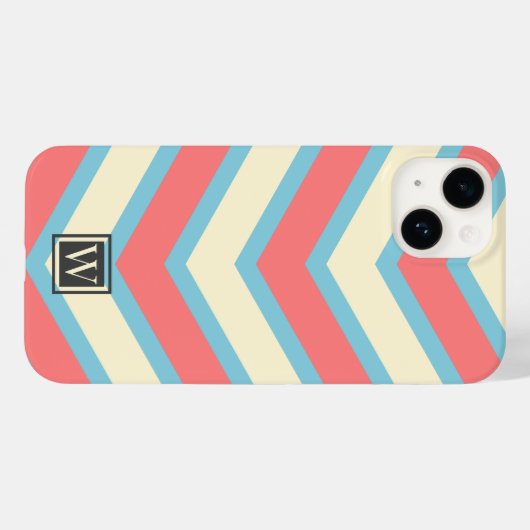 Benutzerdefiniertes Zickzack Monogramm Pastell Ora Case-Mate iPhone Hülle (Rückseite (Horizontal))