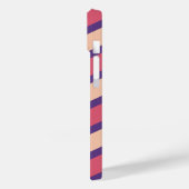 Benutzerdefiniertes Zickzack Monogramm Weichrosa R Case-Mate iPhone Hülle (Rückseite / Links)