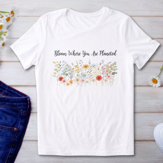 Benutzerdefiniertes Zitat Wasserfarbe Wilde Blume Tri-Blend Shirt