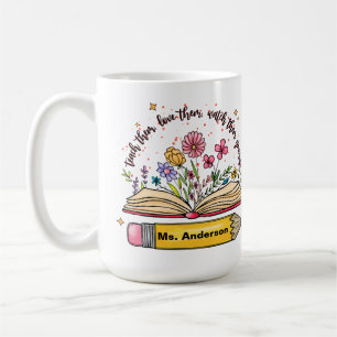 Benutzerdefiniertes Zurück-zur-Schule-Lehrerbuch Kaffeetasse