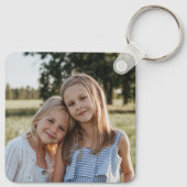 Benutzerdefiniertes Zwei-Foto-Doppelseiten-Quadrat Schlüsselanhänger (Rückseite)