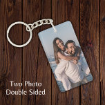 Benutzerdefiniertes Zwei-Foto | Doppelseitiges Fot Schlüsselanhänger<br><div class="desc">Benutzerdefiniertes Zwei-Foto | Tastenring für doppelseitige Foto</div>