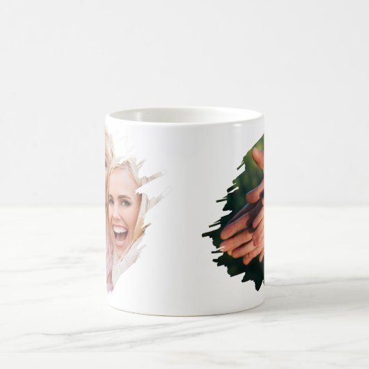 Benutzerdefiniertes Zwei-Foto Kaffeetasse (Mittel)