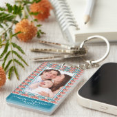 Benutzerdefiniertes Zwei-Portrait-Foto mit dekorat Schlüsselanhänger (Vorderseite rechts)