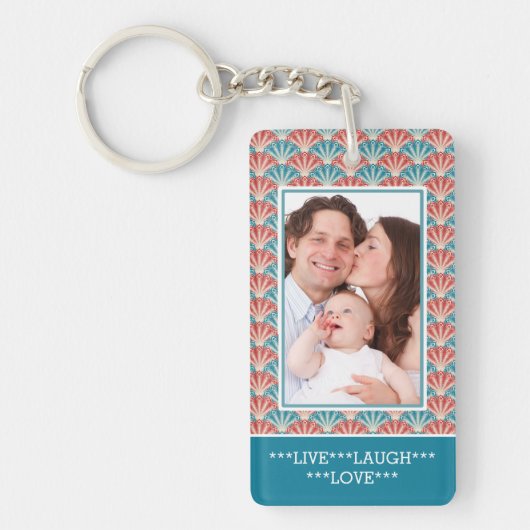 Benutzerdefiniertes Zwei-Portrait-Foto mit dekorat Schlüsselanhänger (Vorderseite)