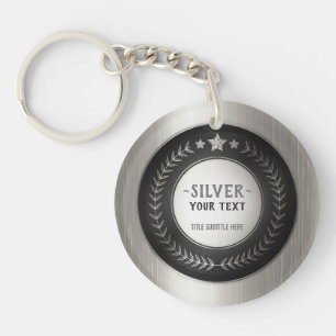 BENUTZERDRUCK DIY-MEDAILLE Silber FÜGEN SIE IHR LO Schlüsselanhänger