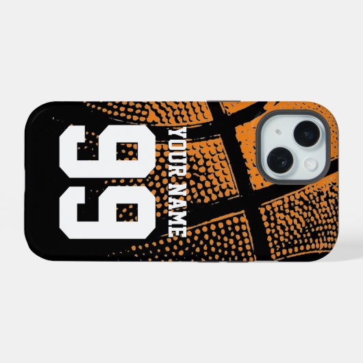 Benutzerfreundliche Basketball-Jersey-Nummer iPhone 15 Hülle (Rückseite (Horizontal))