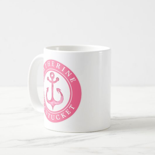 Benutzerfreundliche Stadt | Personalisierter rosa  Kaffeetasse (Vorderseite Links)