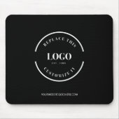 Benutzerfreundliche, weiße Logo-Website schwarz Mousepad (Vorne)