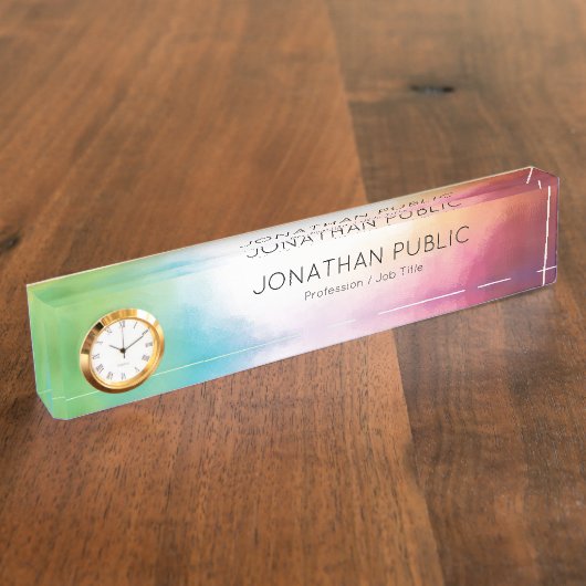 Benutzerfreundliches Abstraktes Kunstmuseum Rotes Namensplakette (Seite)