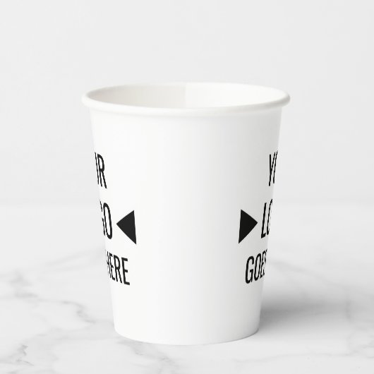 Benutzerfreundliches Firmenlogo Pappbecher (Links)