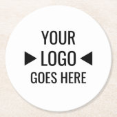 Benutzerfreundliches Firmenlogo Runder Pappuntersetzer (Vorderseite)