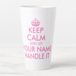 Benutzerfreundliches, lustiges Rosa behalte Ruhe u Milchtasse