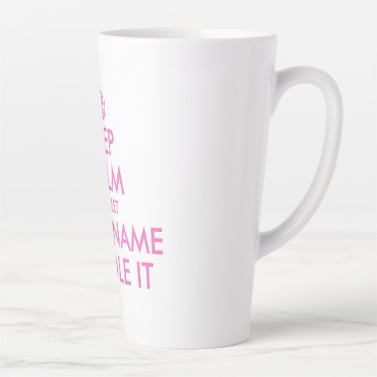 Benutzerfreundliches, lustiges Rosa behalte Ruhe u Milchtasse (Rechts)