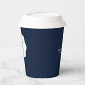 Benutzerfreundliches Navy-Business-Logo Pappbecher (Links)