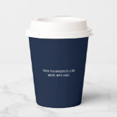 Benutzerfreundliches Navy-Business-Logo Pappbecher (Rückseite)