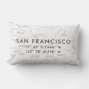 Benutzerkarte San Francisco  Leichtgrau Lendenkissen