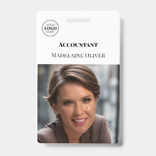 Benutzerkonto-ID-Foto Einfaches Logo-Abzeichen Ausweis (Front)