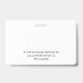 Benutzerkonto Mitarbeiter-ID Foto Einfaches Logo-A Ausweis (Back)