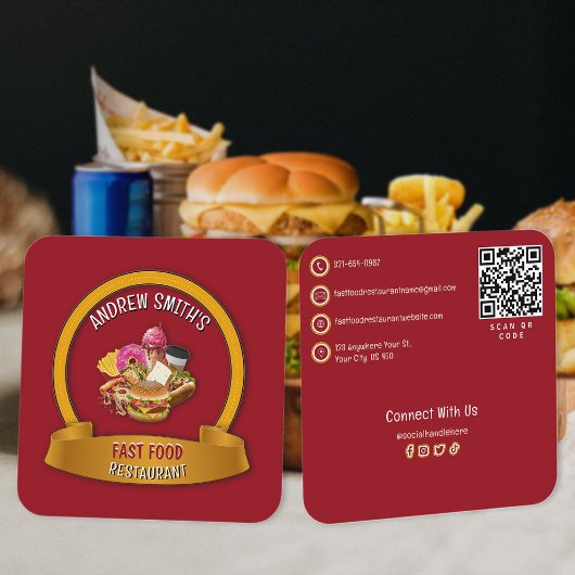 BenutzerLogo für Fast Food Company | QR-Code Quadratische Visitenkarte