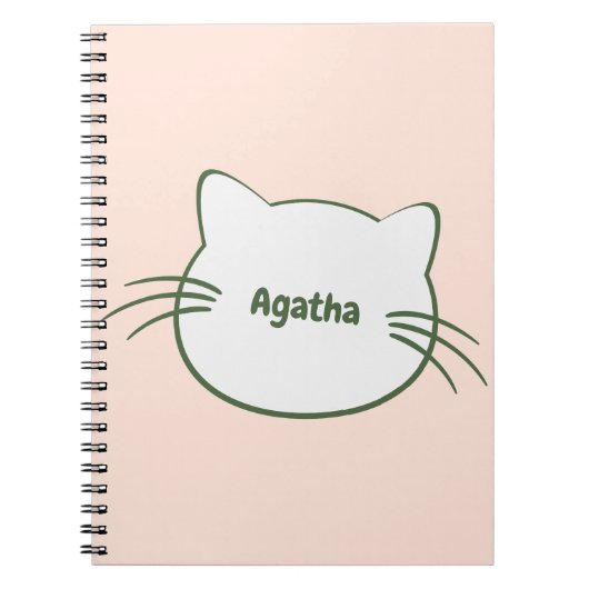 Benutzername auf der Vorderseite Cat Shape Design Notizblock (Vorderseite)