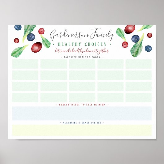 Benutzerspezifische Gesundheit und Ernährung Poster (Vorne)