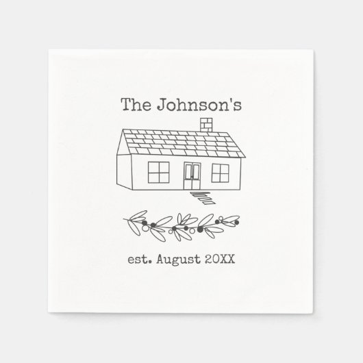 Benutzerspezifische neue Zuhause Serviette (Vorderseite)