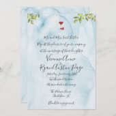 Benvenuti Italia Blue Wedding Einladung (Vorne/Hinten)