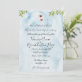 Benvenuti Italia Blue Wedding Einladung (Stehend Vorderseite)