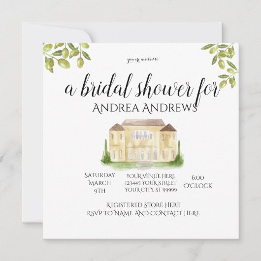 Benvenuti Italia Bridal Dusche Einladung (Vorderseite)