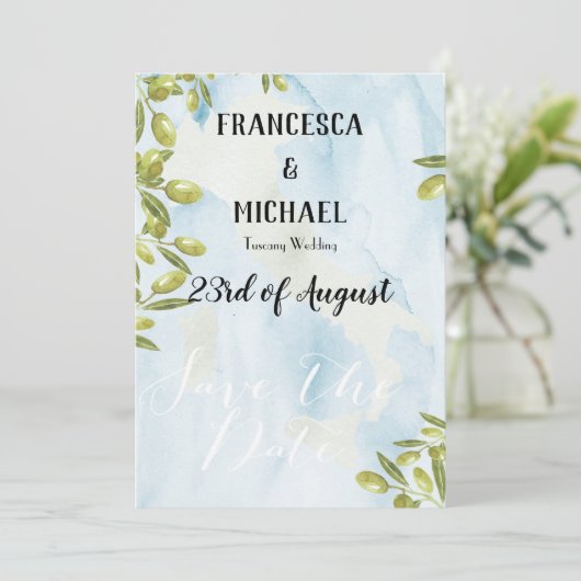 Benvenuti Italia Themenwelt Tuscan Save The Date (Stehend Vorderseite)