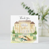 Benvenuti Italia Villa Wedding Vielen Dank Einladung (Stehend Vorderseite)