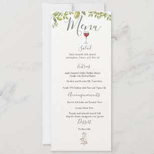 Benvenuti Italia Wedding Menu Save The Date