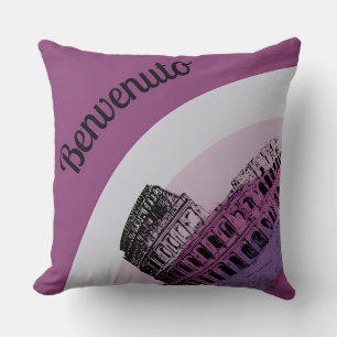 Benvenuto Rome Kolosseum Retro Art Throw Kissen