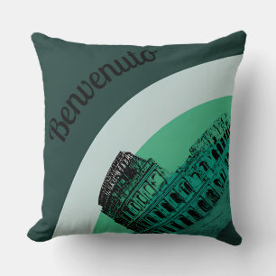 Benvenuto Rome Kolosseum Retro Art Throw Kissen