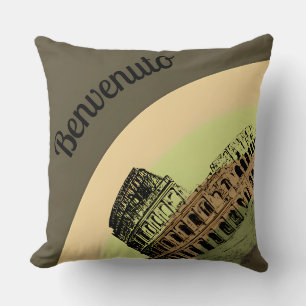 Benvenuto Rome Kolosseum Retro Art Throw Kissen