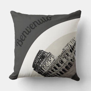 Benvenuto Rome Kolosseum Retro Art Throw Kissen