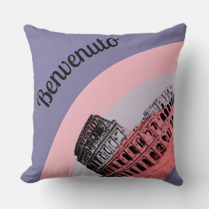 Benvenuto Rome Kolosseum Retro Art Throw Kissen
