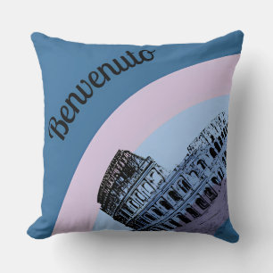 Benvenuto Rome Kolosseum Retro Art Throw Kissen