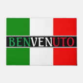Benvenuto Willkommen auf der italienischen Flagge Fußmatte (Vorderseite)