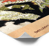 Benzaiten (Göttin der Schönheit) sitzend auf einem Poster (Ecke)