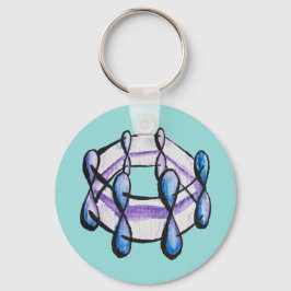 Benzene Molecule Bio Chemie Student Lehrer Schlüsselanhänger