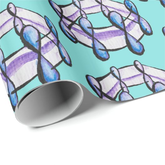 Benzene Molecule Muster Bio Chemie Art Geschenkpapier (Rolleneckpunkt)