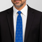 Benzene Molecule Muster Blau Krawatte