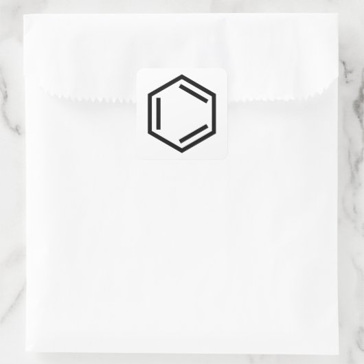 BENZENE RING SYMBOL QUADRATISCHER AUFKLEBER (Tasche)