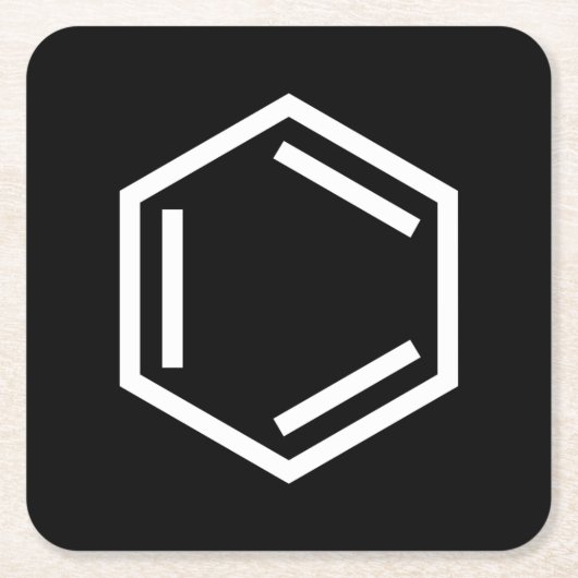 BENZENE RING SYMBOL RECHTECKIGER PAPPUNTERSETZER (Vorderseite)