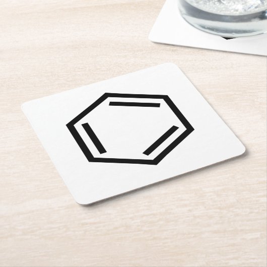 BENZENE RING SYMBOL RECHTECKIGER PAPPUNTERSETZER (angewinkelt)
